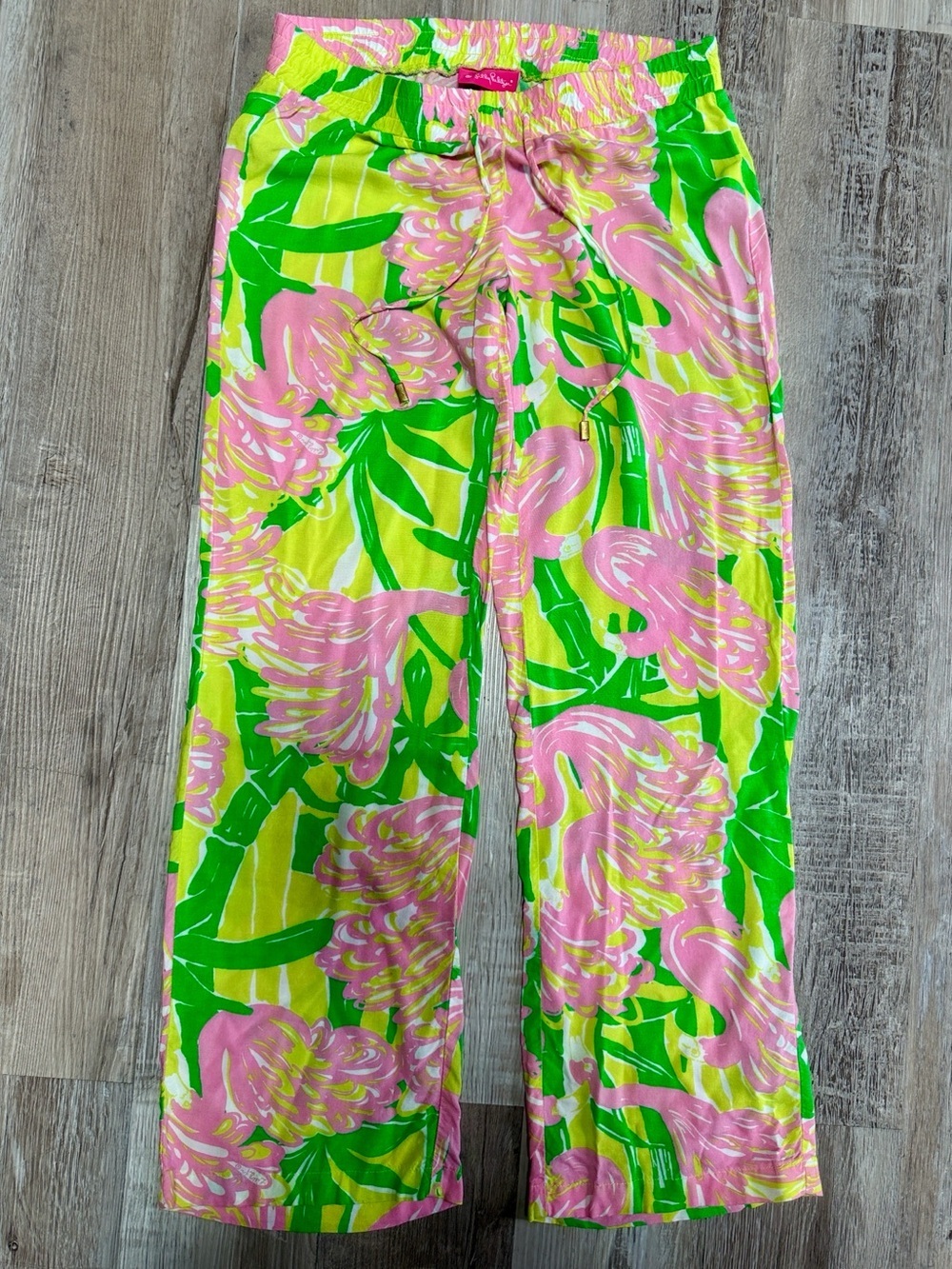 Lilly Pulitzer Palazzo Pants - Pink & Green XS